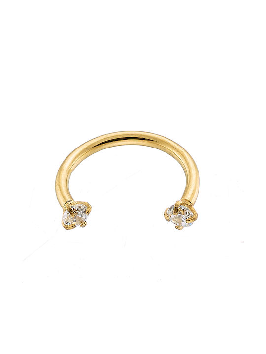 Σκουλαρίκι Septum από Επιχρυσωμένο Ατσάλι 1.2mm Διάφανο