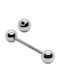 Zungenpiercing aus Stahl 1,2 mm Silber
