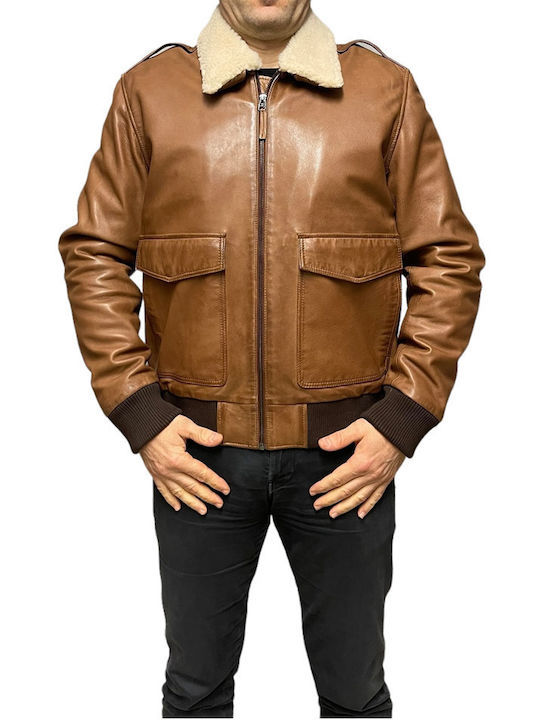 Bo-maveric Men's Leather Bomber Jacket