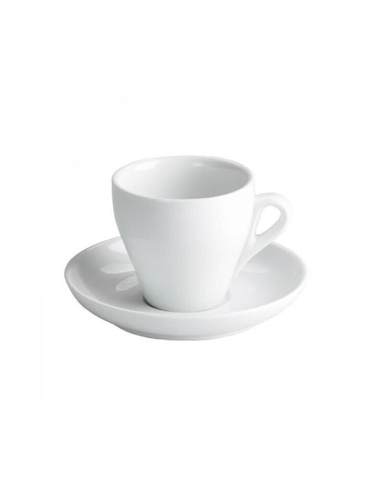 Soler Hispania Set Tassen Kaffee aus Porzellan Weiß 75ml 12Stück