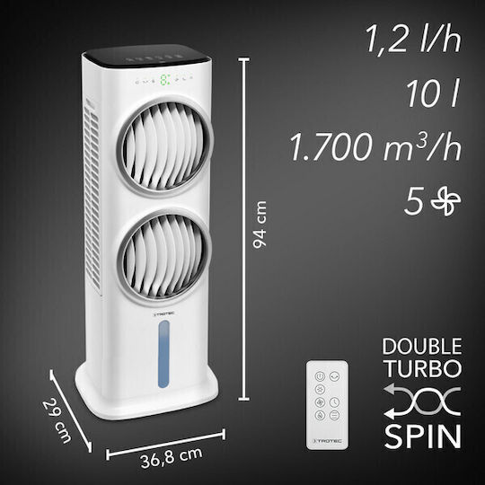 Trotec PAE 45 Air Cooler 90W Cu Telecomandă Alb