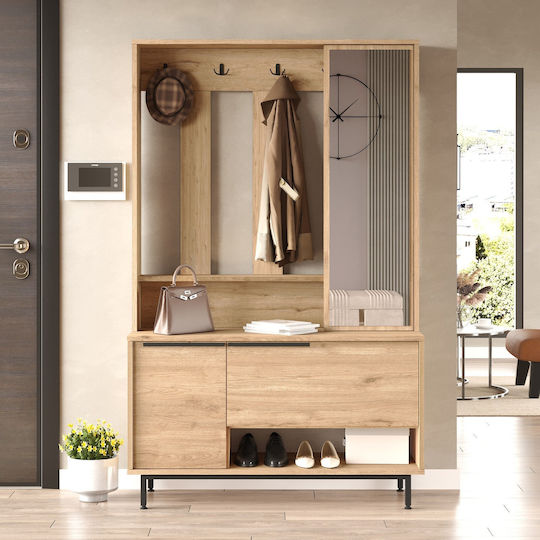 Laxfield Mobilier de Intrare cu Dulap pentru Pantofi Natural 112x35.5x178.2cm