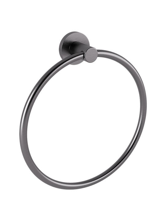 Verdi Omicron Single Wall-Mounted Bathroom Ring Black