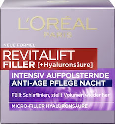 L'Oreal Paris Revitalift Filler Ενυδατική & Αντιγηραντική Κρέμα Προσώπου Νυκτός με Υαλουρονικό Οξύ 50ml