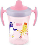 Nuk Lernbecher Kunststoff mit Griffen Pink Penguin Octopus für 6m+m+ 230ml