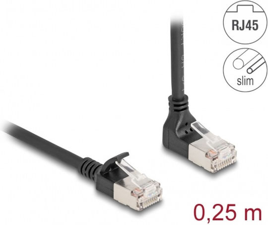 DeLock S/FTP Cat.6a Netzwerkkabel Ethernet 0.25m Schwarzes