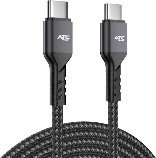 ATC USB 2.0 Cable USB-C male - USB-C 60W Μαύρο 1m ATC-C1