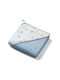 Babyono Βρεφική Κάπα-Μπουρνούζι με Κουκούλα Blue 100x100εκ.