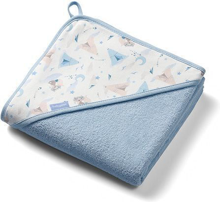 Babyono Βρεφική Κάπα-Μπουρνούζι με Κουκούλα Blue 100x100εκ.