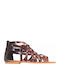 Women's Flat Sandals in Brown Color