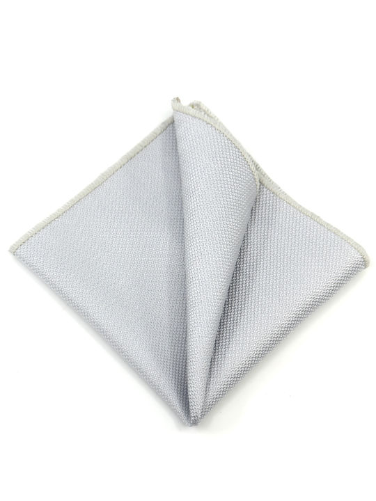 Gray Silver Solid Pocket Square 26*26cm Stitchi...