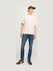 Glenn Men's Elastic Slim Fit Blue Jeans Pants