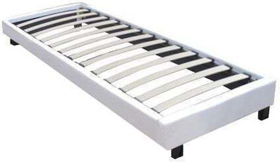 Wilton Bed Base Single White 90x200cm.