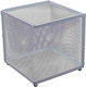Suport pentru creioane din metal, unchiul George, alb sau negru, dimensiuni 13x13x13cm, organizator de birou, alb