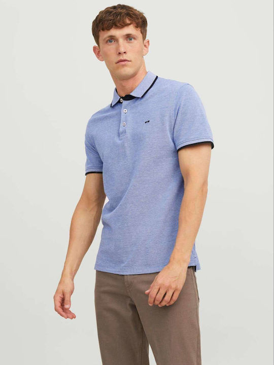 Jack & Jones Ανδρική Αθλητική Μπλούζα Κοντομάνικη Polo Θαλασσί