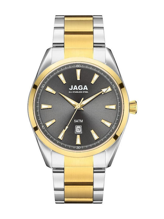 Jaga Men's Watch 44mm Battery with Metal Bracelet