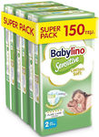 Babylino Tape Diapers Sensitive Cotton Soft Sensitive No. 2 for 3-6 kgkg 150pcs