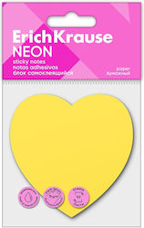 Αυτοκόλλητες Σημειώσεις Erichkrause Neon Heart 50φ Yellow 61724