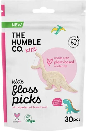The Humble Co. Kids Floss Picks Комплект Детски Четки За Зъби 30 Бройки