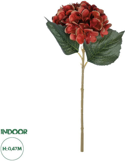 Artificial Decorative Hydrangea Branch Red 47cm in Box GloboStar