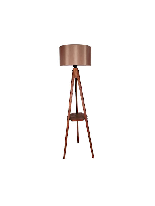 Megapap Floor Lamp H155xW40cm. with Socket for Bulb E27 Brown