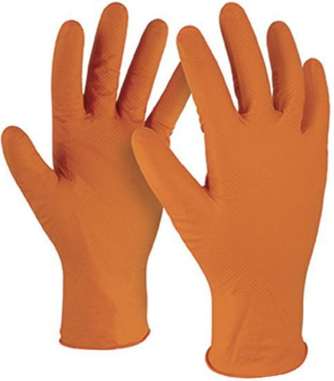 Kapriol Super Grip Safety Gloves Orange Nitrile