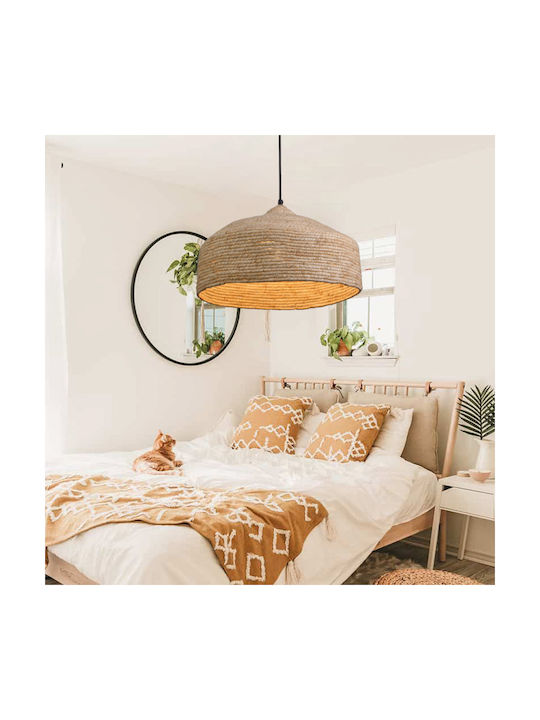 Inlight Hängelampe Beige mit Seil für Fassung E27 40cm.