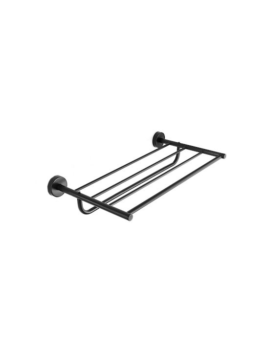 Karag Single Wall-Mounted Bathroom Shelf Unit ​50x50cm Black