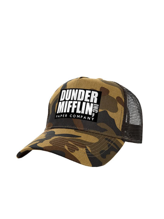 Dunder Mifflin Inc Paper Company Adult Structured Trucker Mesh Hat Army Variation 100% Cotton Adult Unisex One Size