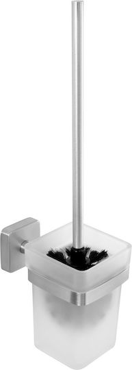 Karag Quattro Glass Toilet Brush Silver