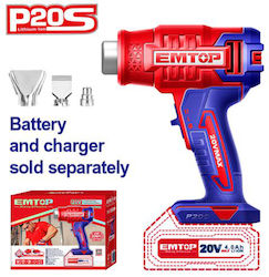 Emtop EHGN20021 Πιστόλι Θερμού Αέρα 20V με Ρύθμιση έως 550°C