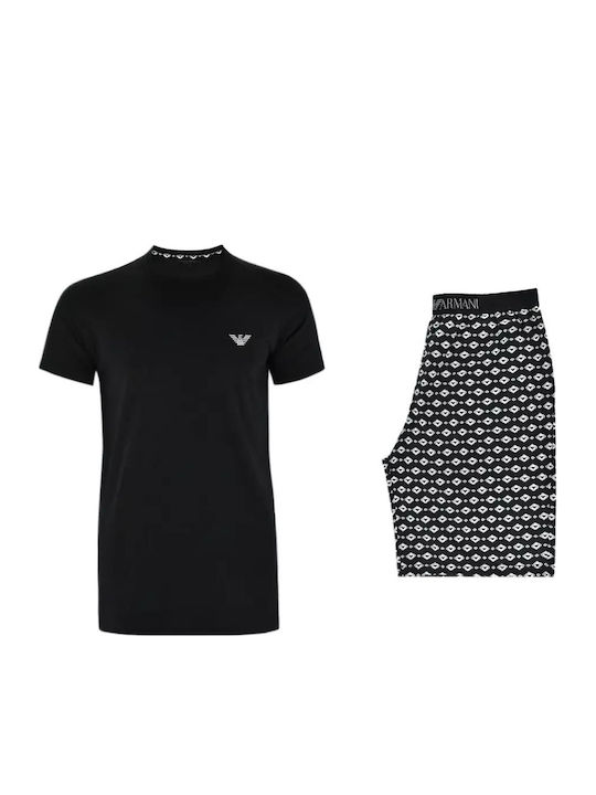 Emporio Armani Men's Summer Pajamas Set Black