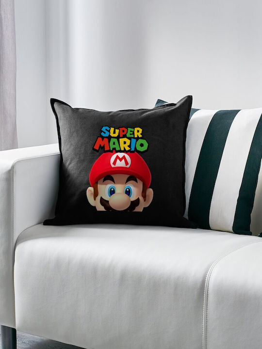 Super Mario Μαξιλάρι Καναπέ Μαύρο 100% Βαμβάκι ...