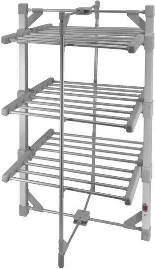 Folding Heated Floor Clothes Drying Rack Plastic 220W 10cm