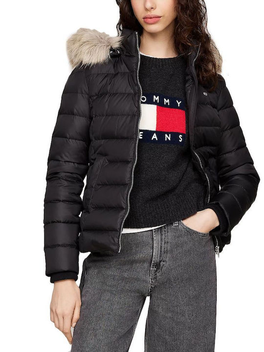 Tommy Hilfiger Kurz Damen Puffer Jacke für Winter Black DW0DW18312
