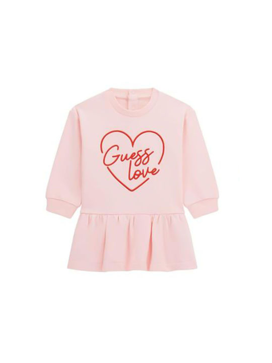 Guess Kids Dress Long Sleeve Pink