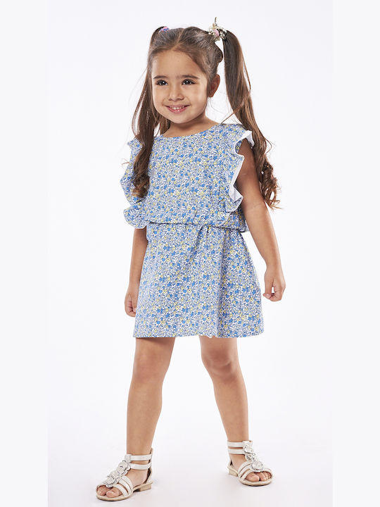 Evita Kids Dress Short Sleeve Blue