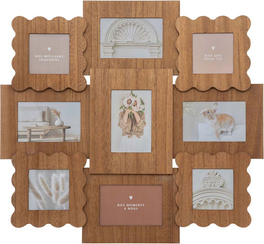 Atmosphera Briana Wooden Wall Photo Frame With Brown Frame
