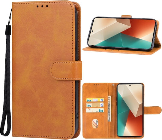 Wallet Δερμάτινο / Δερματίνης / Σιλικόνης Καφέ (Redmi Note 13 4G)