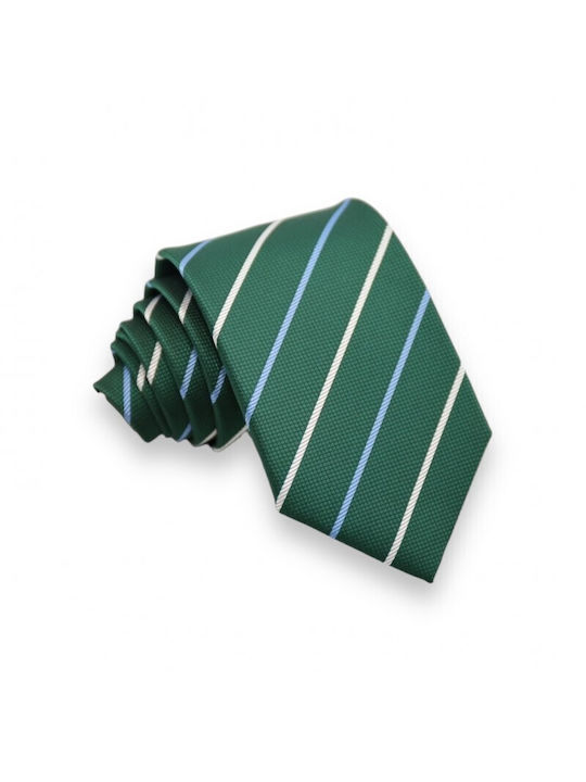 Erika Ανδρική Γραβάτα με Σχέδια Πράσινη/Γαλάζια-Μπεζ