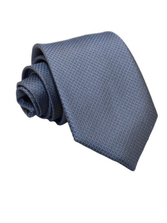 Erika Men's Tie Silk Printed Grey/Light Blue