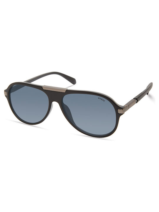 Guess Men's Sunglasses with Black Plastic Frame and Blue Lens GF0237 02A