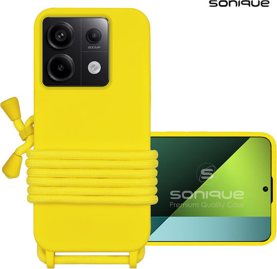 Sonique Back Cover Σιλικόνης 0.5mm με Λουράκι Κίτρινο (Redmi Note 13 Pro 5G / Poco X6)