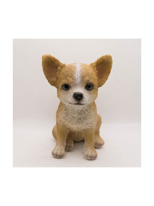 Chihuahua Dog Sitting Brown-White Resin 11.5 X 16.5 X 15.8 Cm