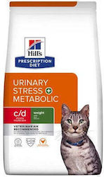 Храна за котки на сухо от Hill's Feline C D Urinary Stress + Metabolic 3 кг