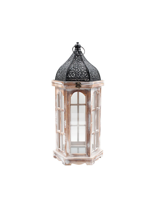 Keskor Wooden Lantern 23x20x50cm