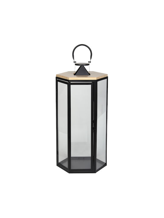 Keskor Floortop Metallic Lantern Black 26x23x54cm