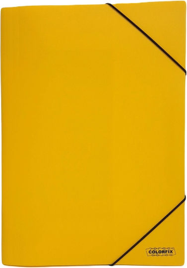 Colorfix Φάκελος Πρεσπάν Συμπαγές Λάστιχο Αυτιά Χαρτί A4 25x35εκ Κίτρινος