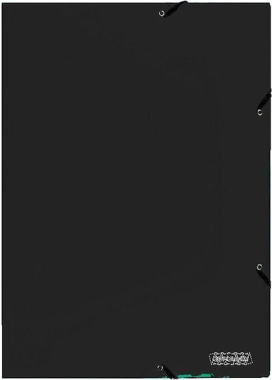Colorfix Φάκελος Πρεσπάν Συμπαγές Λάστιχο Αυτιά Χαρτί A4 25x35εκ Μαύρος
