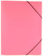 Colorfix Pressboard Aktenmappe mit kompakten elastischen Ohren, Papier A4 25x35cm, Pink